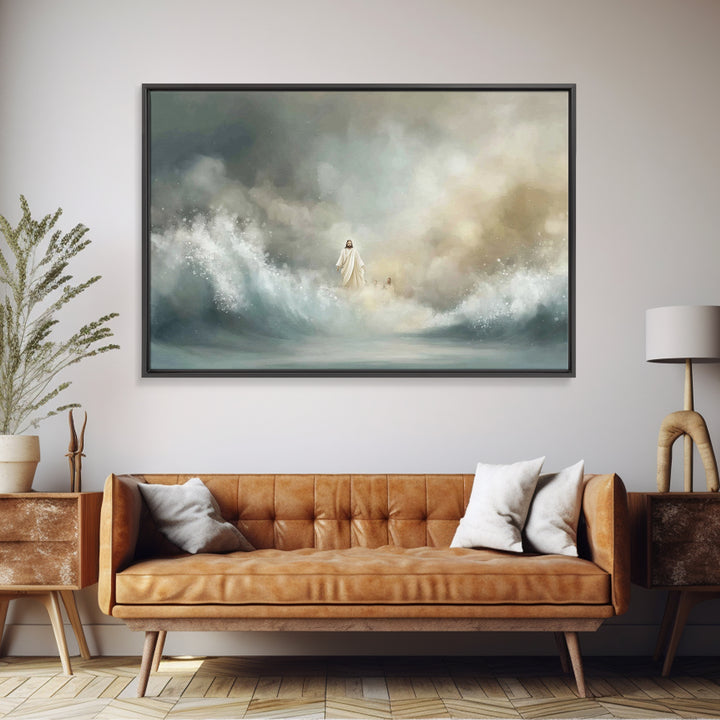 The Guiding Tide – Framed Canvas Print – Jesus Painting – Christian Wall Art – Christian Art Canvas – Christian Christmas Art – Modern Chri