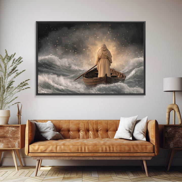 Harbor Of Promise – Framed Canvas Print – Christian Art Canvas – Jesus Painting – Christian Wall Art – Moody Christian Art – Christian Gift