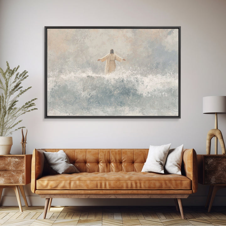 Waves Of Mercy – Framed Canvas Print – Christian Wall Art – Christian Art Canvas – Jesus Painting – Subtle Christian Art – Christian Home D
