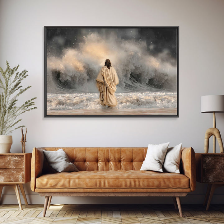 Stormlight Grace – Framed Canvas Print – Christian Art Canvas – Christmas Art Prints – Moody Christmas Art – Christian Wall Art – Jesus Pai