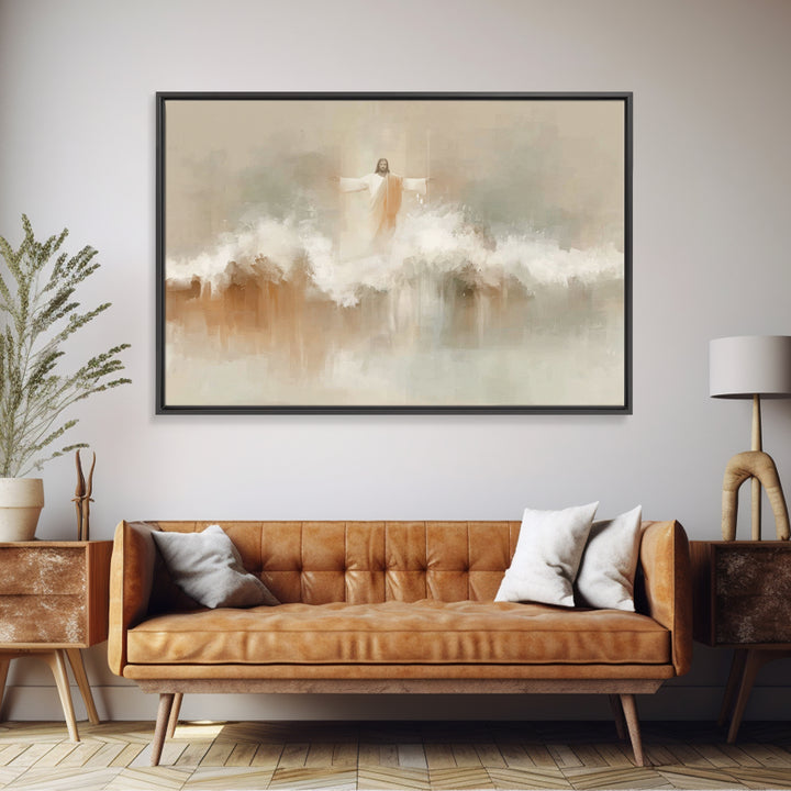 Heaven’s Horizon – Framed Canvas Print – Christian Wall Art – Modern Jesus Art – Christian Art Canvas – Christian Decoration – Large Christ