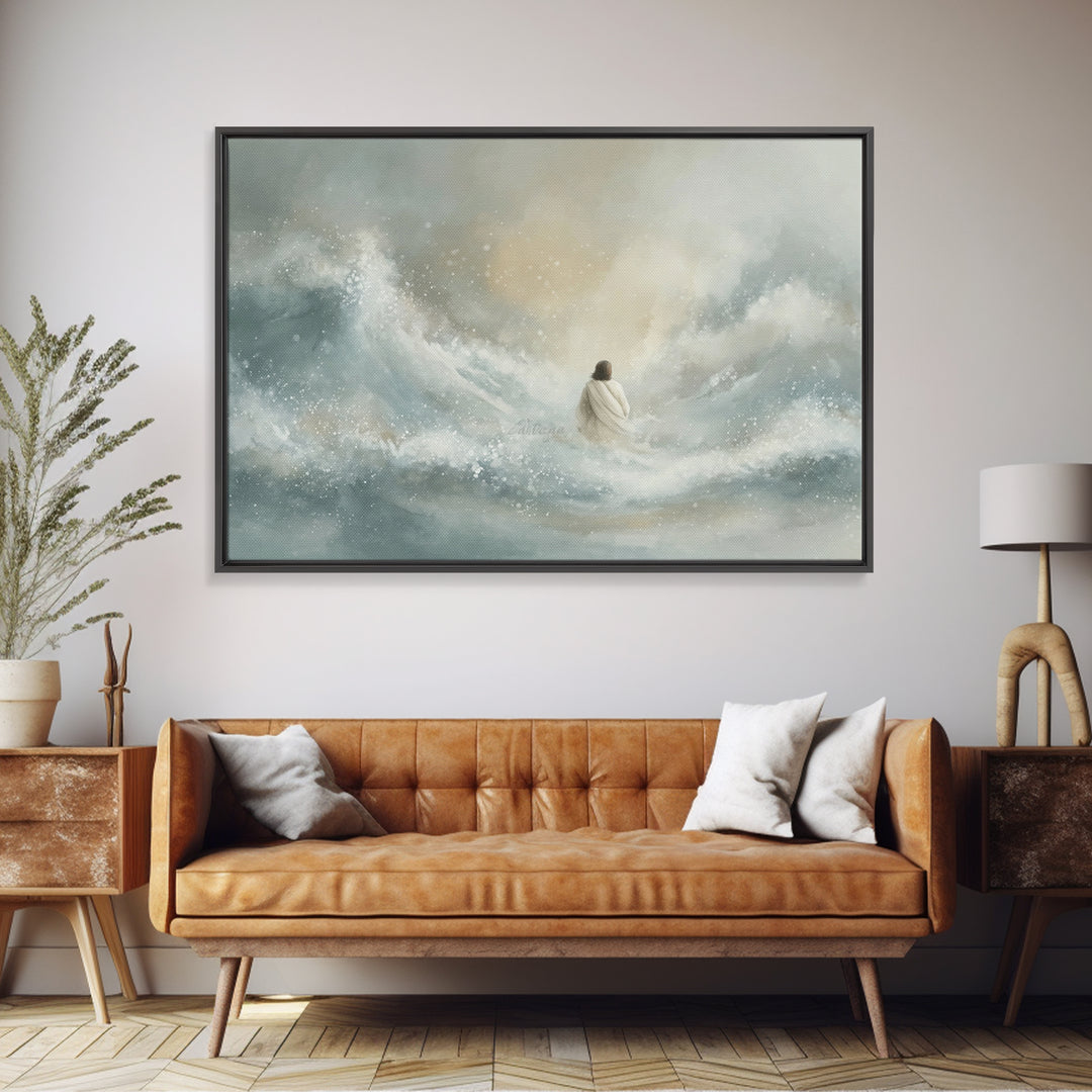 Promise Of Light – Framed Canvas Print – Christian Art Canvas – Modern Christian Painting – Jesus Wall Art – Christian Christmas Art – Subt