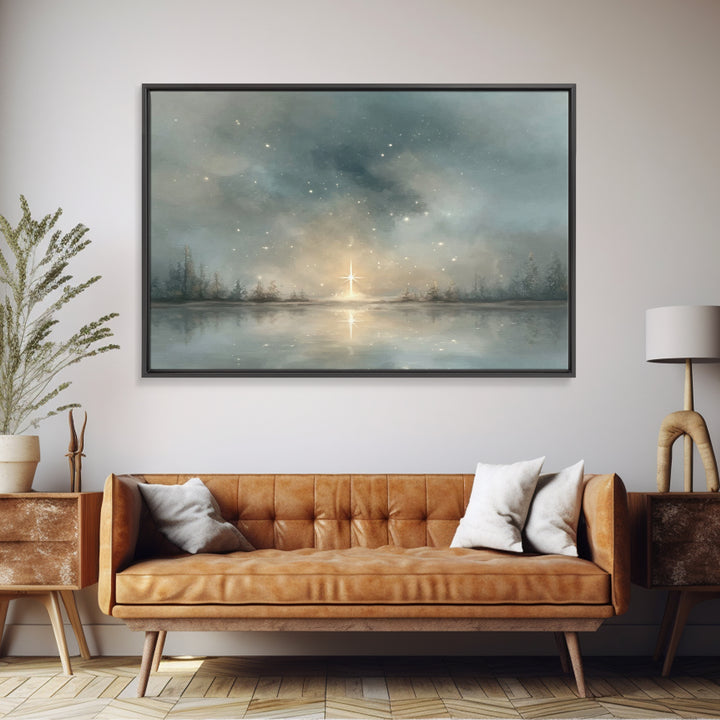 Silent Advent Star – Framed Canvas Print – Christian Wall Art – Christian Art Canvas – Christmas Art – Christian Christmas Art – Christian
