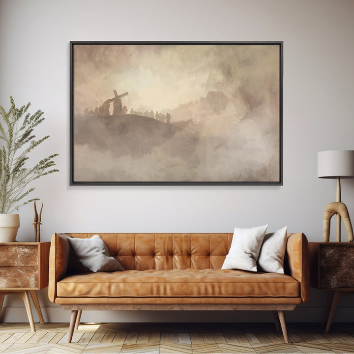Calvary Silence – Framed Canvas Print – Christian Art Canvas – Christian Wall Art – Jesus Painting – Large Christian Painting – Christian H