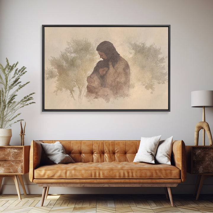 Everlasting Comfort – Framed Canvas Print – Christian Wall Art – Jesus Painting – Christian Art Canvas – Moody Christian Art – Christian De