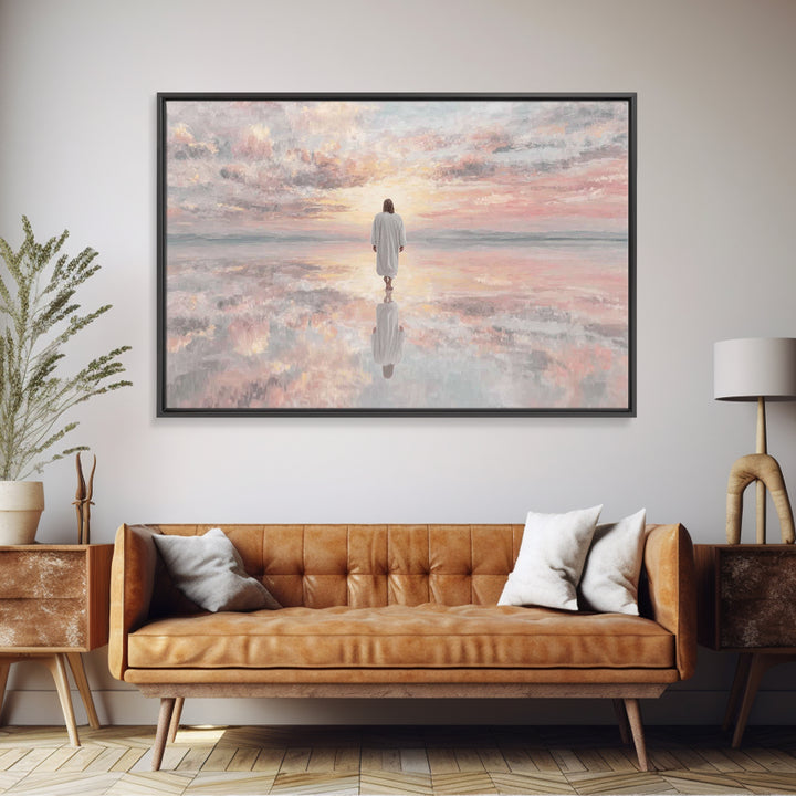 Heaven’s Gentle Horizon | Framed Canvas Print | Christian Art Canvas | Jesus Painting | Christian Wall Art | Modern Christian Painting | Ch
