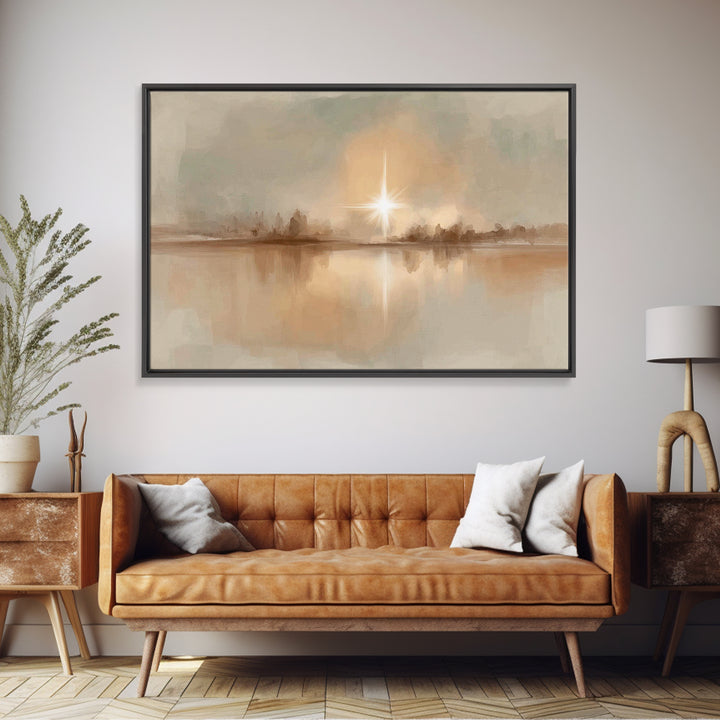 Radiant Bethlehem Star, Framed Canvas Print, Christian Wall Art, Christian Art Canvas, Christmas Art, Modern Christian Art, Christian Chris