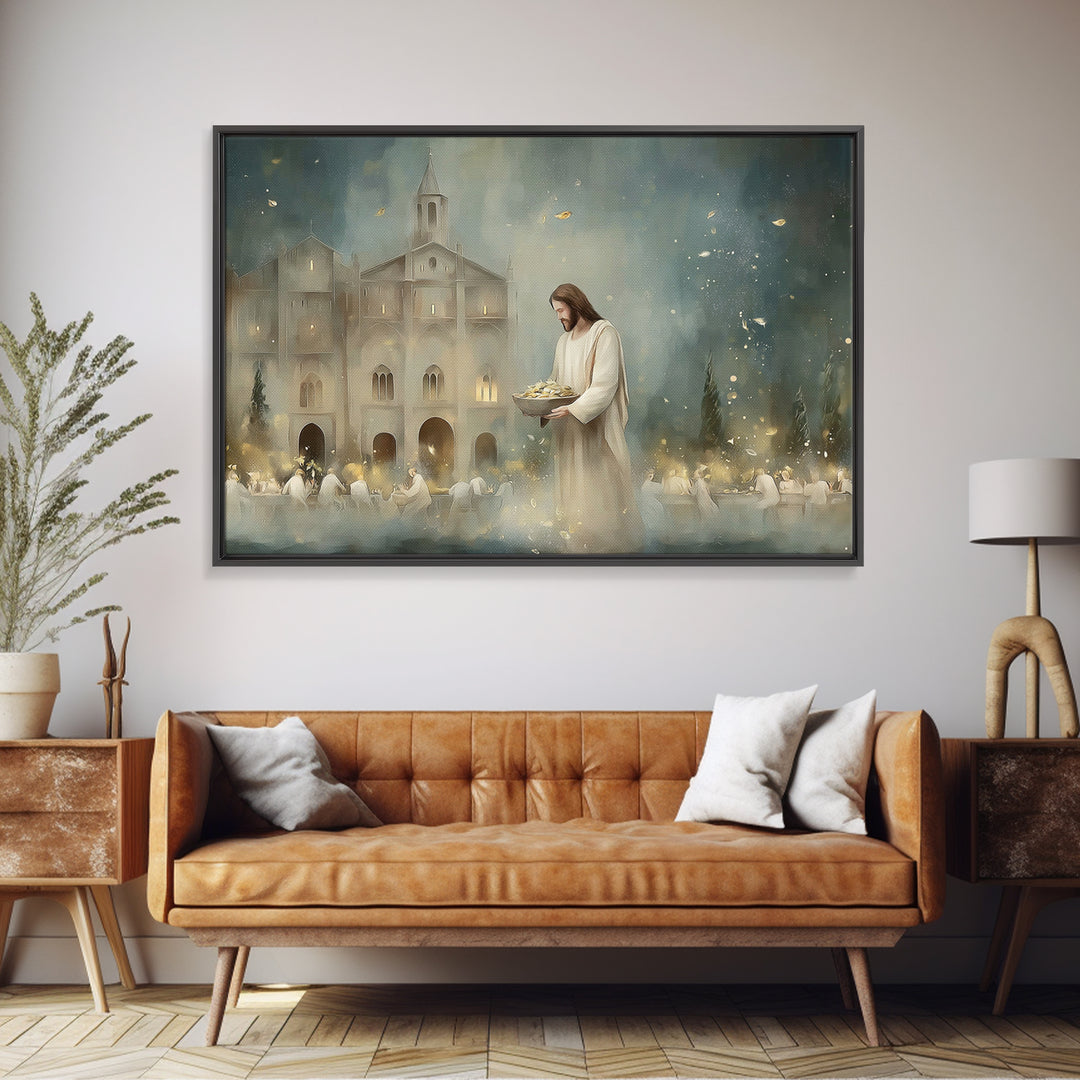 Cathedral Blessing – Framed Canvas Print – Christian Wall Art – Christian Art Canvas – Jesus Painting – Moody Christian Art – Christian Dec