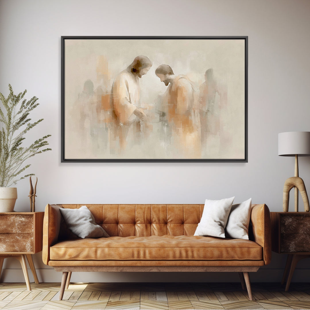 Humble Offering – Framed Canvas Print – Christian Wall Art – Christian Art Canvas – Modern Christian Art – Jesus Painting – Christian Art G