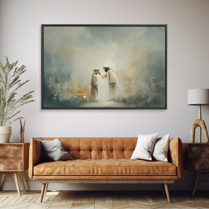 Circle Of Blessing | Framed Canvas Print | Christian Art Canvas | Jesus Painting | Christian Wall Art | Christian Decorations | Christian G