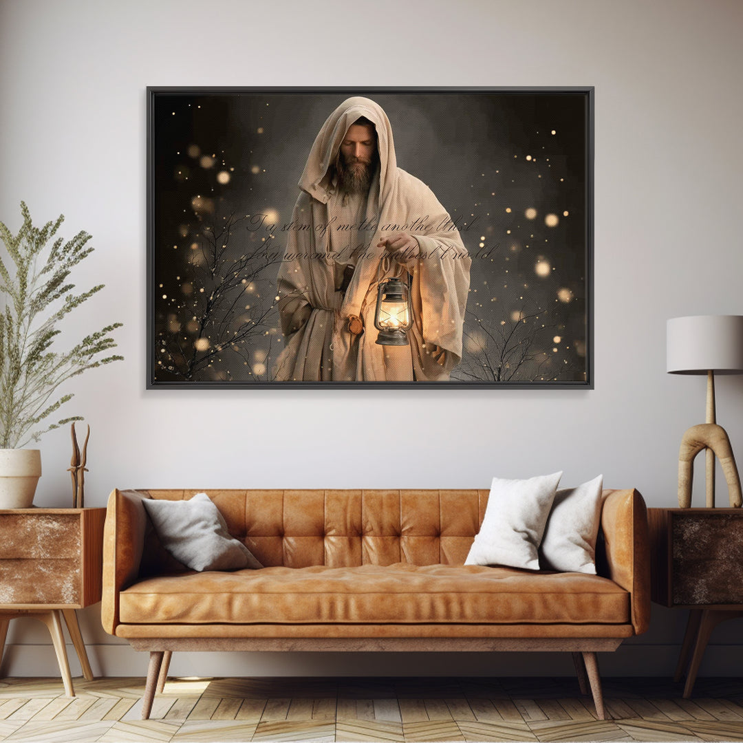 Lantern Of Grace | Framed Canvas Print | Jesus Canvas Art | Christian Wall Art | Christian Art Canvas | Christian Gift | Vintage Christian
