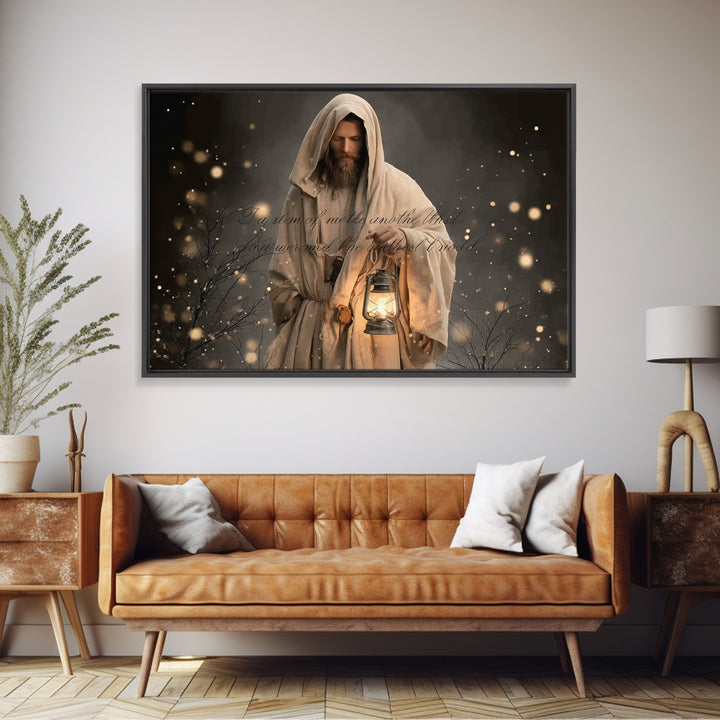 Lantern Of Grace | Framed Canvas Print | Jesus Canvas Art | Christian Wall Art | Christian Art Canvas | Christian Gift | Vintage Christian