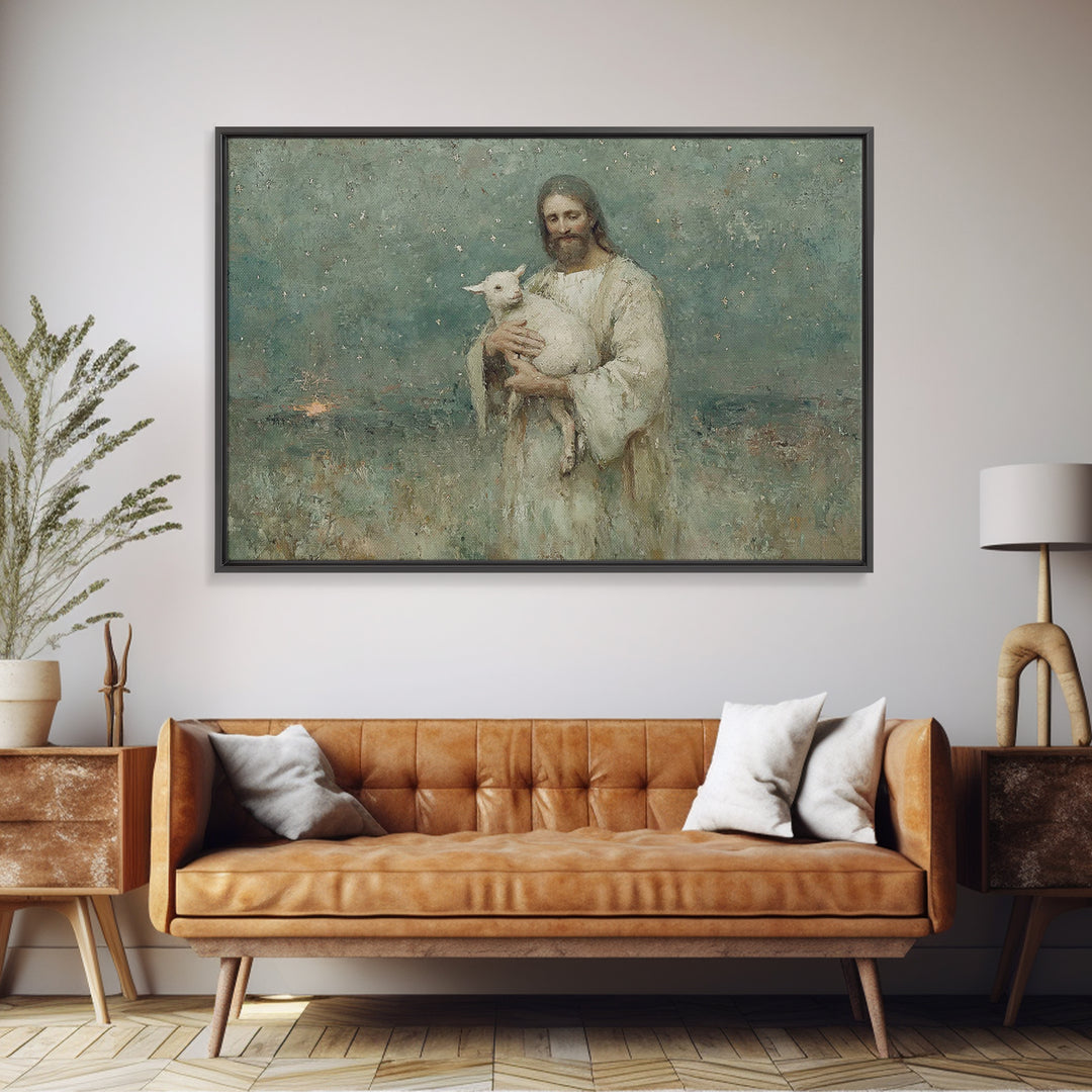 Shepherd Of Stars, Framed Canvas Print, Christian Wall Art, Jesus Painting Canvas, Christian Art Canvas, Vintage Christian Art, Christian G