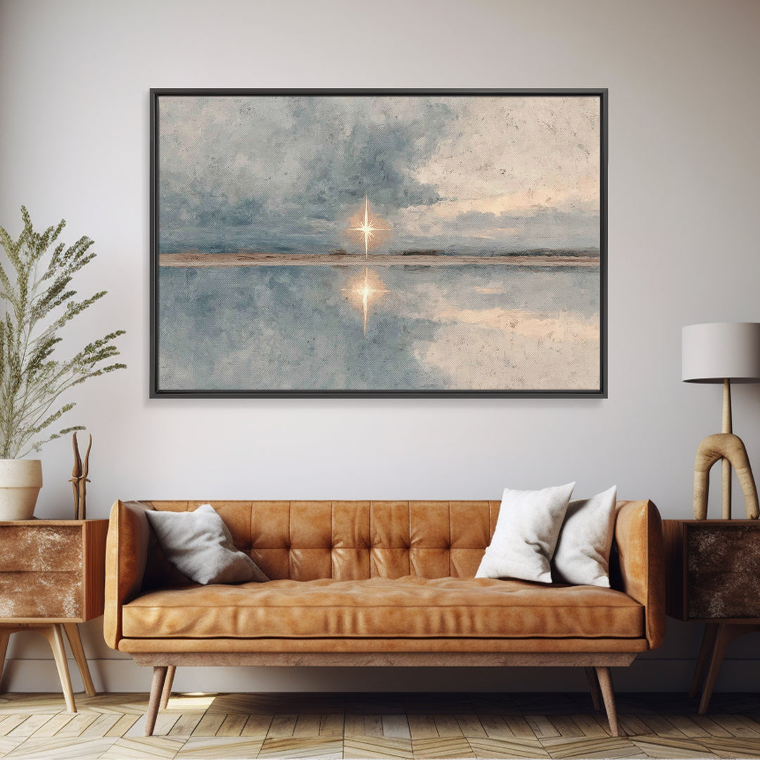 Calm Horizon Star – Framed Canvas Print – Christian Art – Christmas Canvas Wall Art – Christian Gift Ideas – Modern Christian Art – Christi