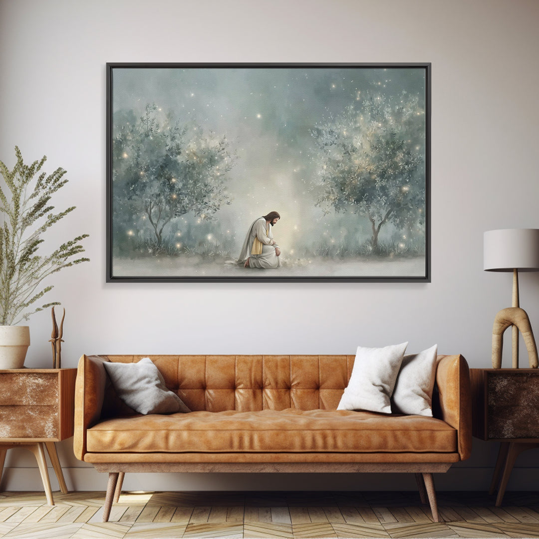 Heavenly Stillness - Framed Canvas Print - Christian Wall Art - Modern Christian Art - Jesus Painting - Christian Art Canvas