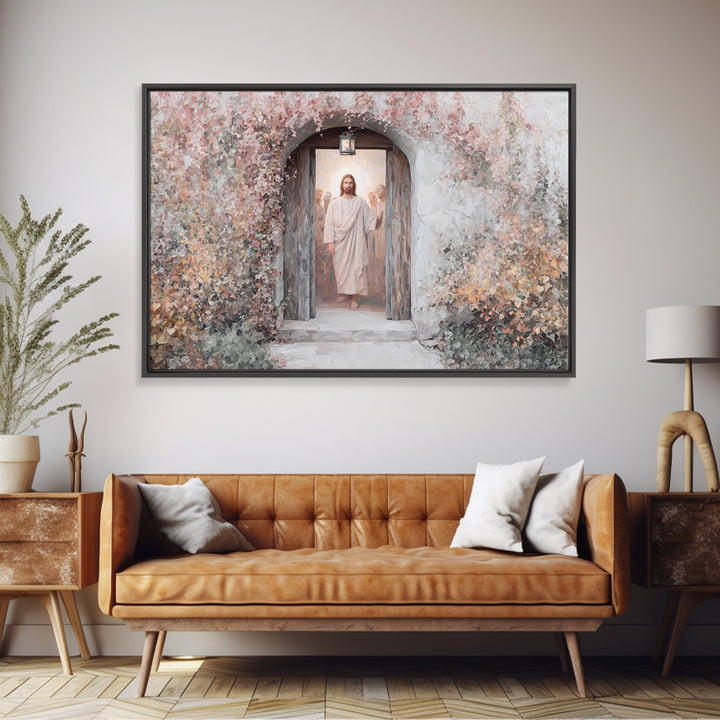Blessed Entryway - Framed Canvas Print - Christian Art Canvas - Christian Wall Art - Jesus Painting - Christian Christmas Art