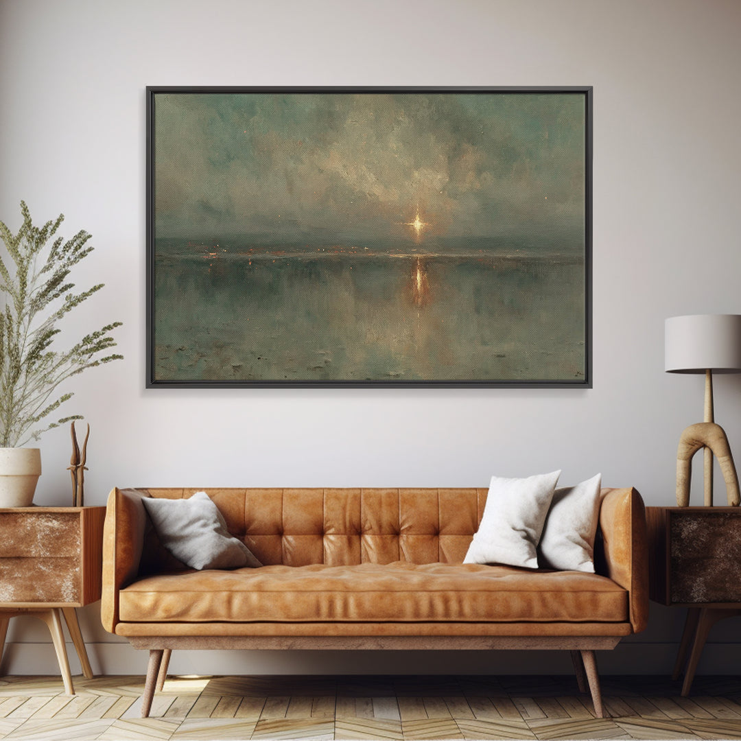 Twilight Promise Star | Framed Canvas Print | Christian Wall Art | Christian Art Work | Christmas Art Framed | Jesus Christmas Art | Christ