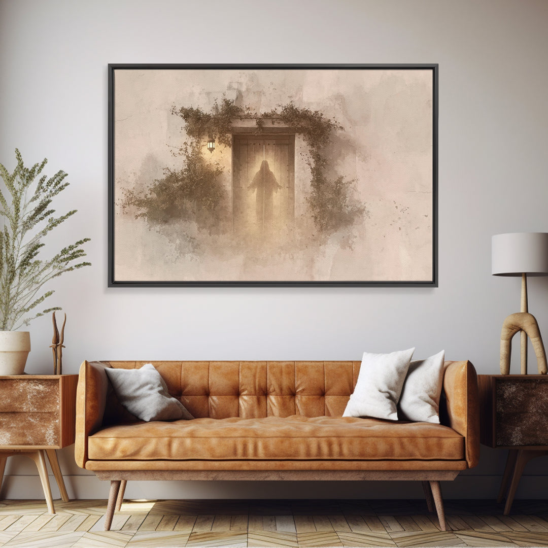 Glowing Promise - Framed Canvas Print - Christian Art Canvas - Christian Wall Art - Jesus Painting - Modern Christian Art
