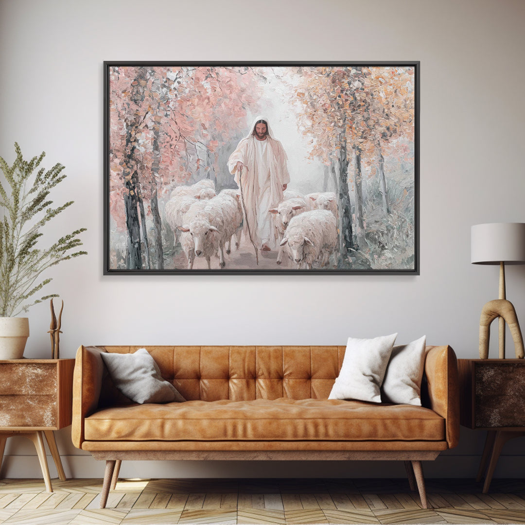 Shepherd Of Peace – Framed Canvas Print – Christian Wall Art – Jesus Painting – Christian Art Canvas – Large Christian Art