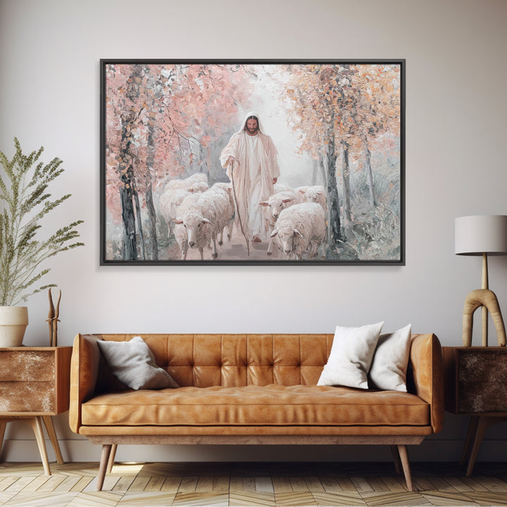 Shepherd Of Peace – Framed Canvas Print – Christian Wall Art – Jesus Painting – Christian Art Canvas – Large Christian Art