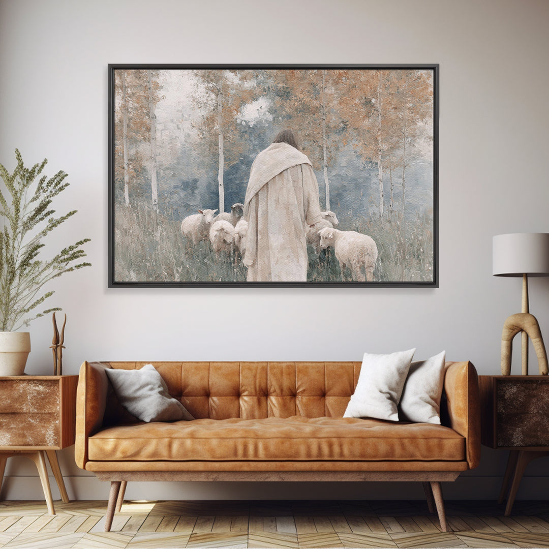 Gentle Watch – Framed Canvas Print – Christian Art Canvas – Subtle Christian Art – Christian Wall Art – Jesus Painting