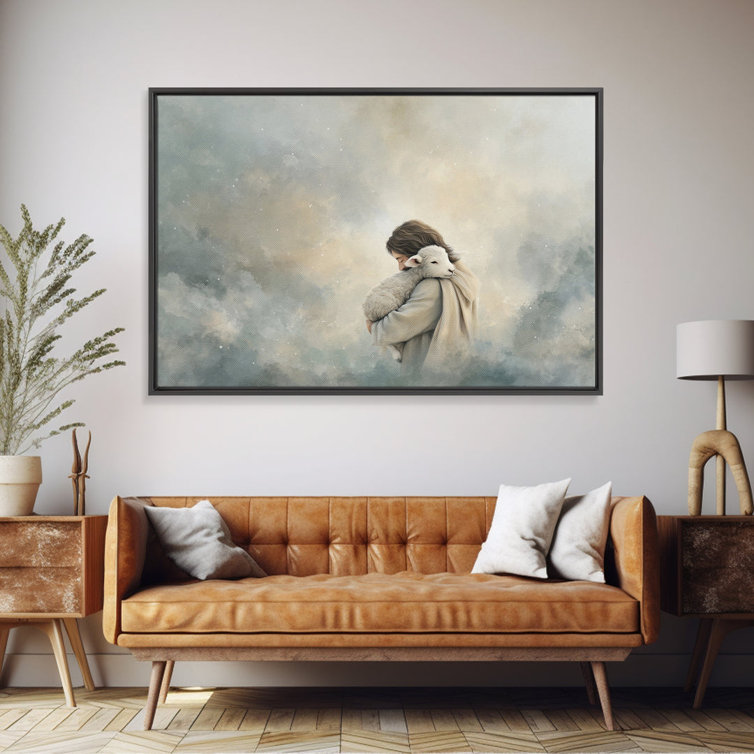 Gentle Haven Light | Framed Canvas Print | Christian Art Canvas | Jesus Painting | Christian Wall Art | Christmas Art | Christian Home Deco