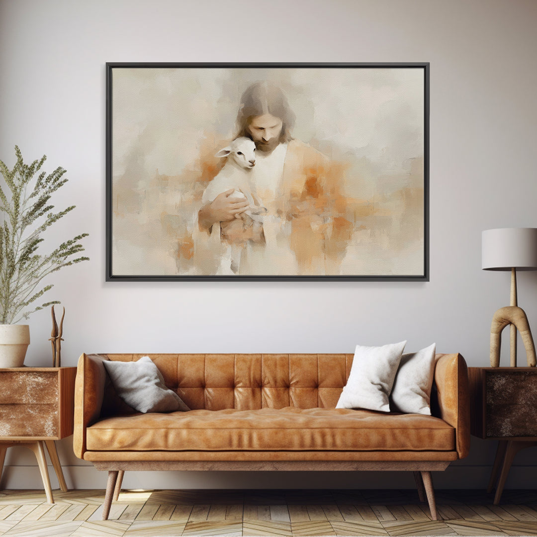 Grace In Stillness, Framed Canvas Print, Christian Wall Art, Christian Art Canvas, Jesus Painting, Christmas Art, Christian Decoration, Chr