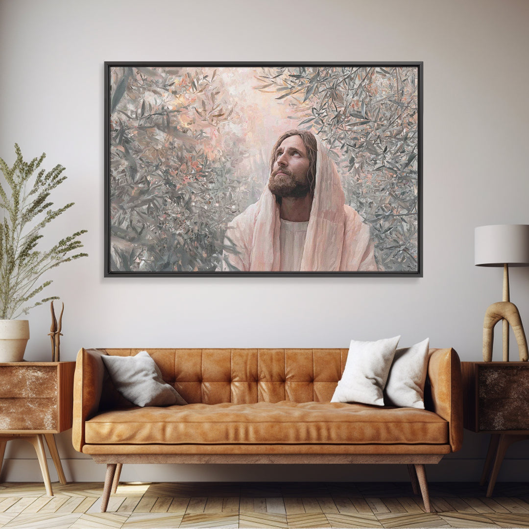 Garden Of Hope | Framed Canvas Print | Christian Art | Jesus Painting | Christian Art Canvas | Christian Wall Art | Christian Christmas Art