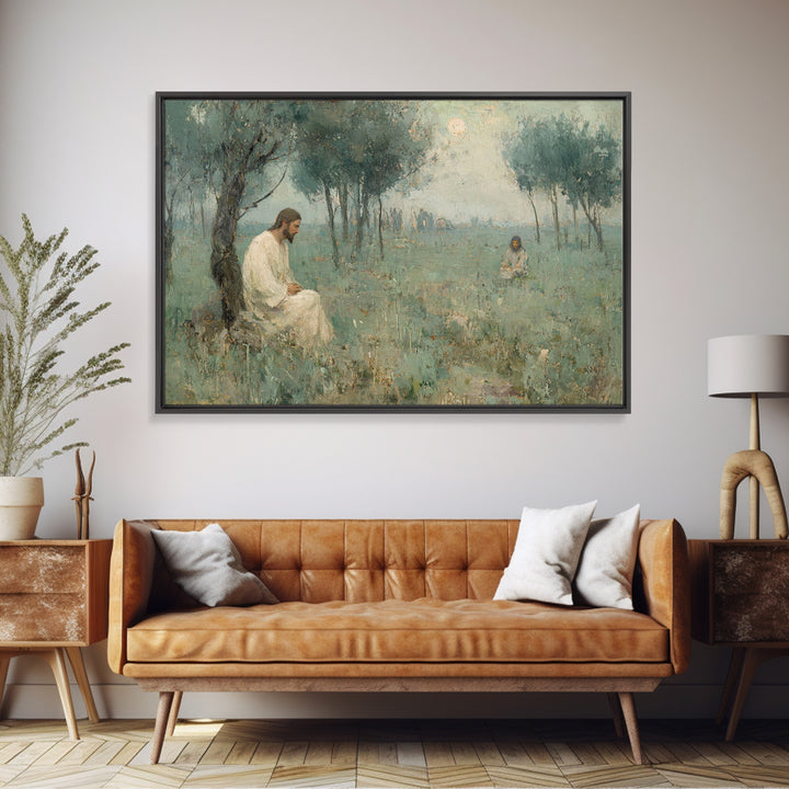 Gethsemane Dawn Peace – Framed Canvas Print – Christian Art – Jesus Painting – Christian Art Canvas – Vintage Christian Art – Christian Wal