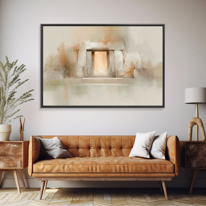 Stone Gate Hope – Framed Canvas Print – Christian Wall Art – Christian Art Canvas – Easter Art – Christian Painting – Christian Decor – Uni