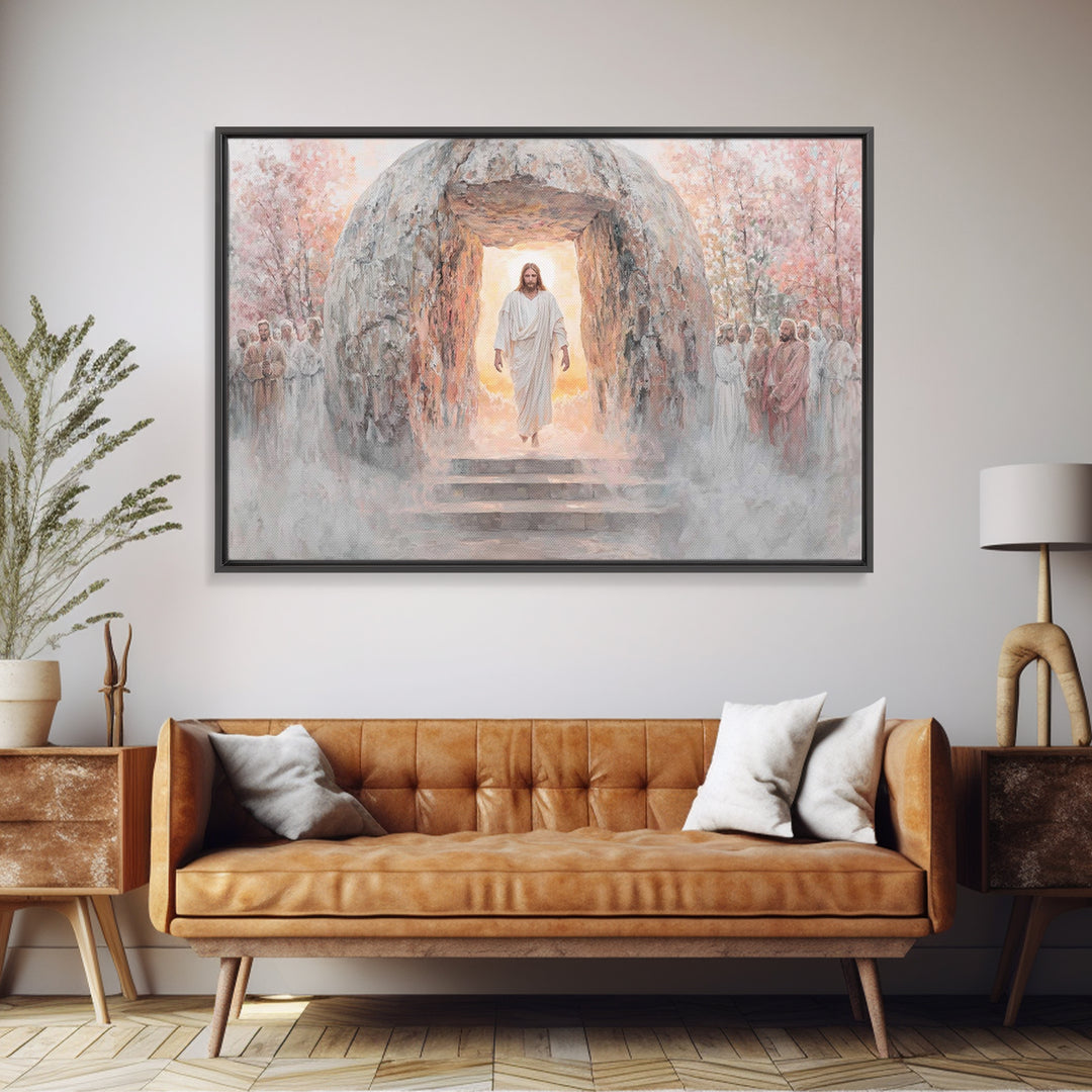 Glory Beyond The Tomb | Framed Canvas Print | Christian Art | Jesus Painting | Christian Wall Art | Christian Art Canvas | Easter Art | Chr