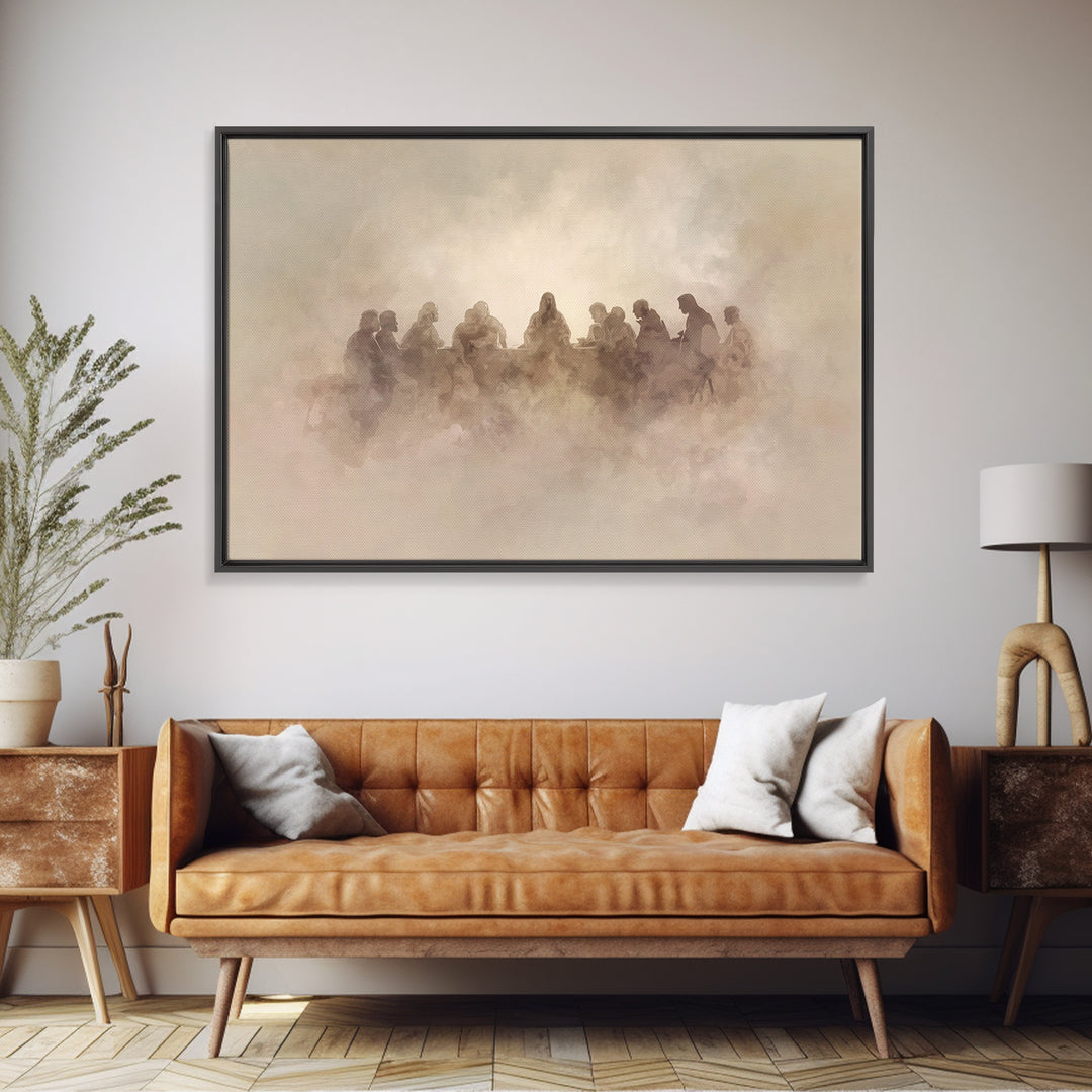 Mystic Supper - Framed Canvas Print - Christian Art Canvas - Jesus Painting - Christian Wall Art - Subtle Christian Art - Christian Christm