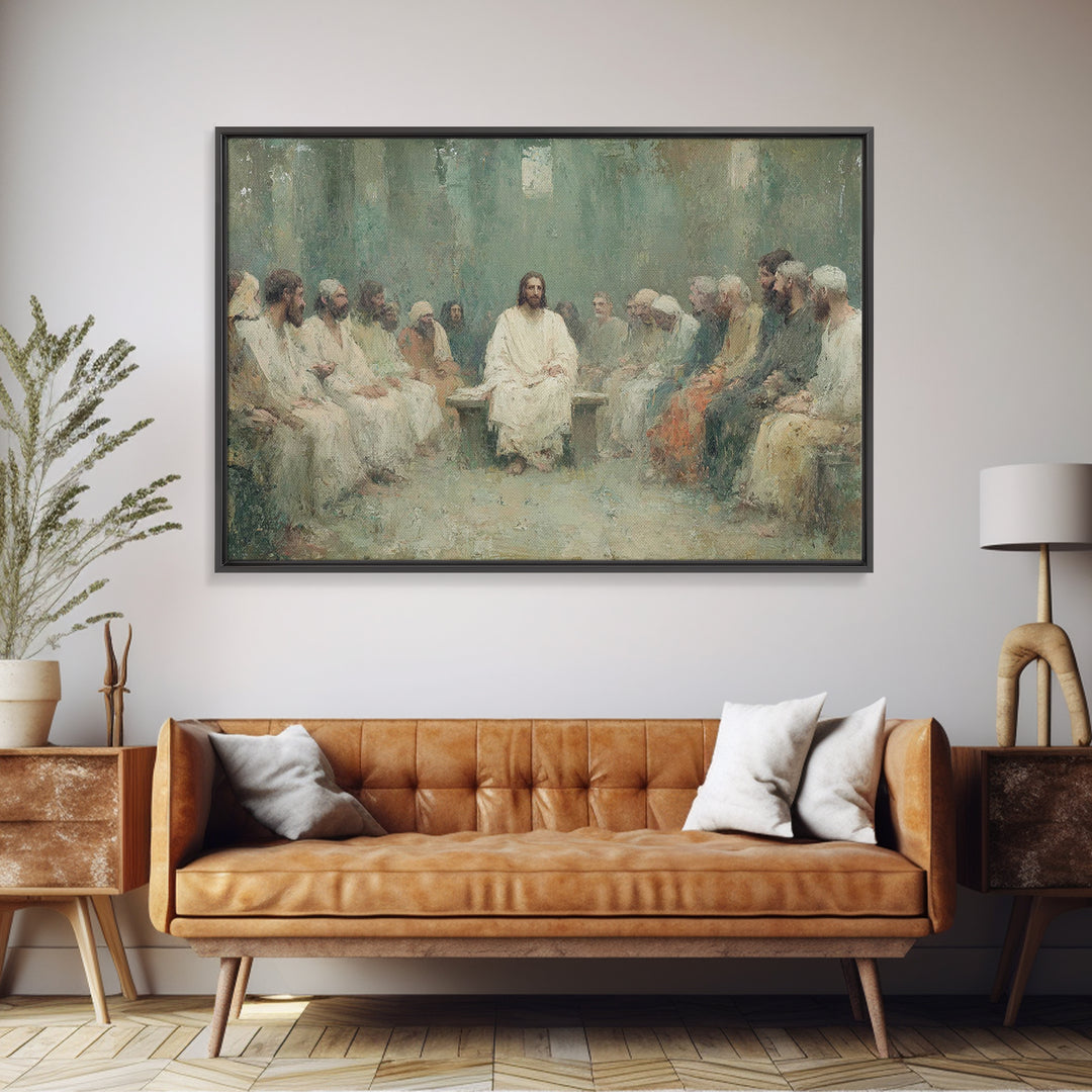 Heavenly Circle | Framed Canvas Print | Christian Art Canvas | Jesus Painting | Modern Christian Art | Christian Gift Ideas | Christmas Wal