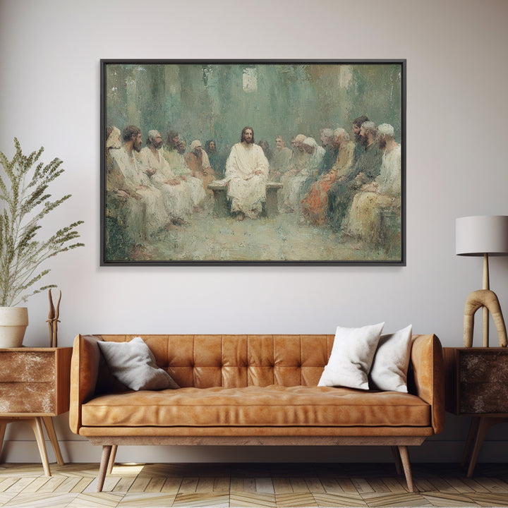 Heavenly Circle | Framed Canvas Print | Christian Art Canvas | Jesus Painting | Modern Christian Art | Christian Gift Ideas | Christmas Wal
