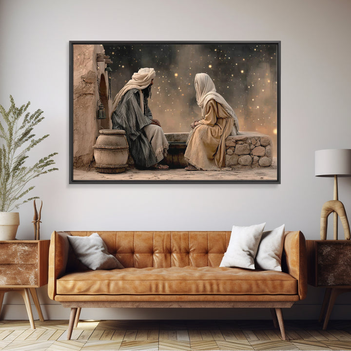 Night Well Wonder, Framed Canvas Print, Christian Wall Art, Jesus Painting, Christian Art Canvas, Moody Christian Art, Christian Gift Ideas