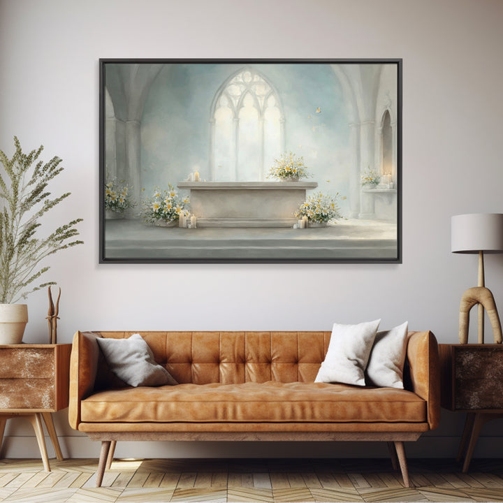 Sanctuary Of Light – Framed Canvas Print – Christian Wall Art – Christian Art Canvas – Jesus Painting – Christian Decor – Christmas Art