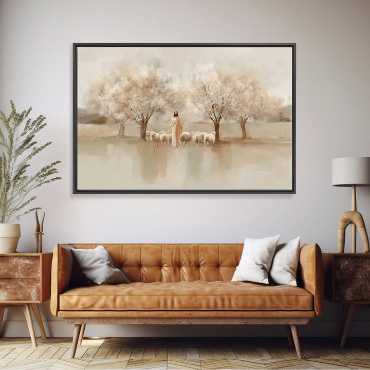 Dawn Of Blessing – Framed Canvas Print – Christian Christmas Art – Christian Art Print – Jesus Painting – Christian Wall Art – Christmas Ca