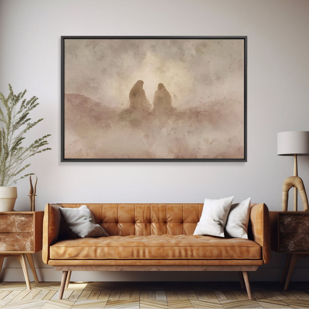 Sacred Companions – Framed Canvas Print – Christian Art Canvas – Christian Wall Art – Christian Painting – Minimalist Christian Art – Chris