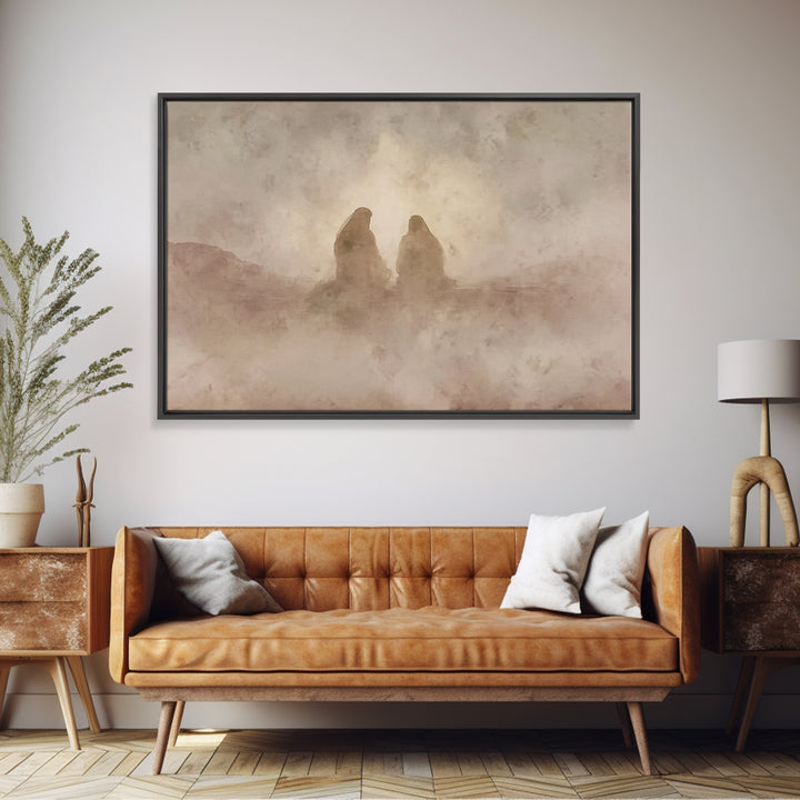 Sacred Companions – Framed Canvas Print – Christian Art Canvas – Christian Wall Art – Christian Painting – Minimalist Christian Art – Chris