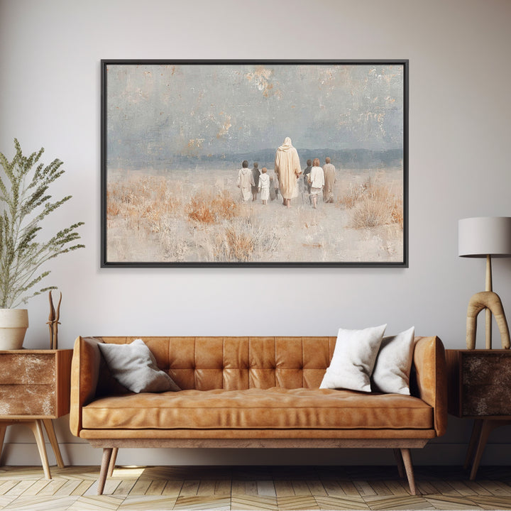 Guiding Shepherd – Framed Canvas Print – Christian Wall Art – Jesus Painting – Christian Art Canvas – Christian Decor – Christian Gift