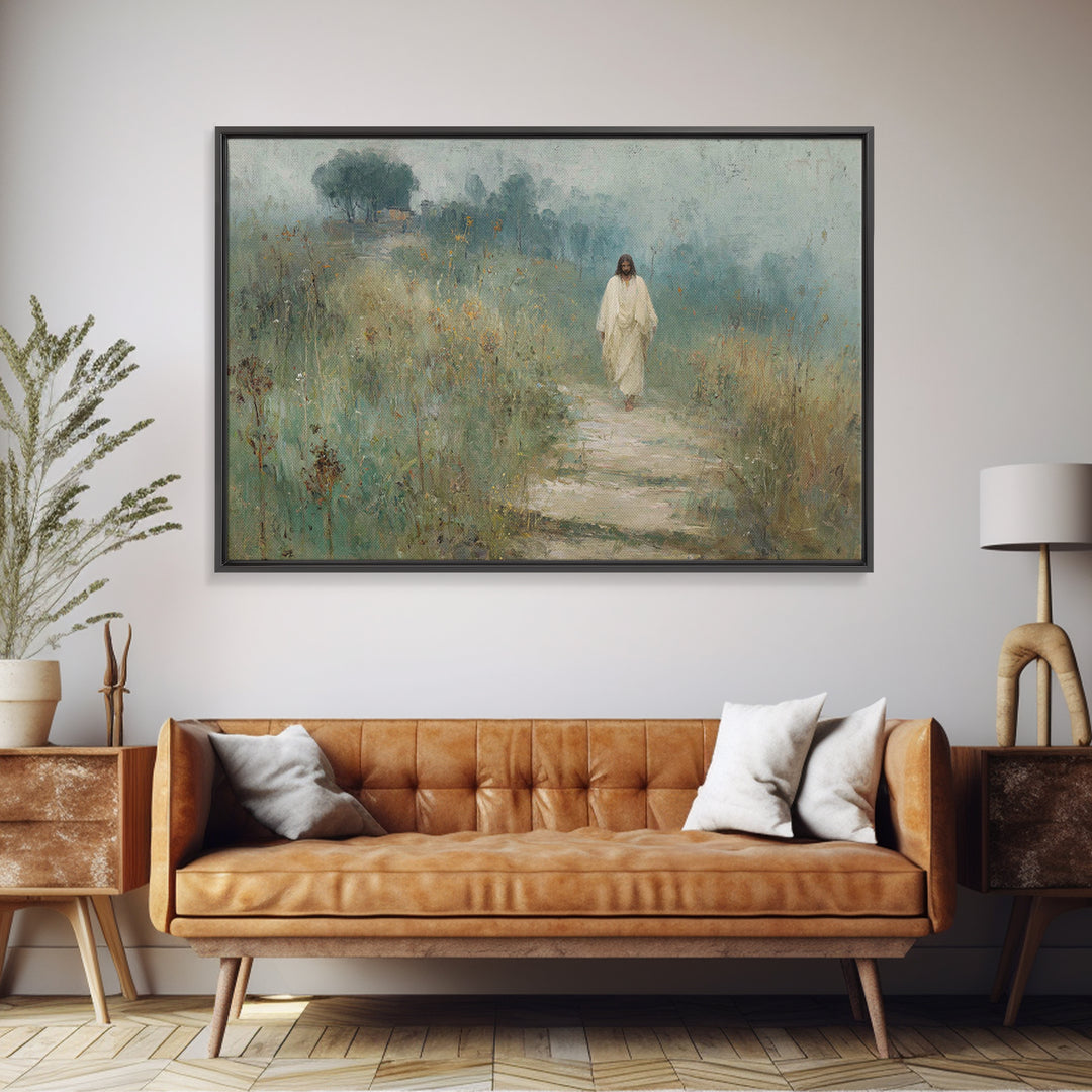 Fields Of Promise | Framed Canvas Print | Christian Art Canvas | Jesus Painting | Christian Wall Art | Subtle Christian Art