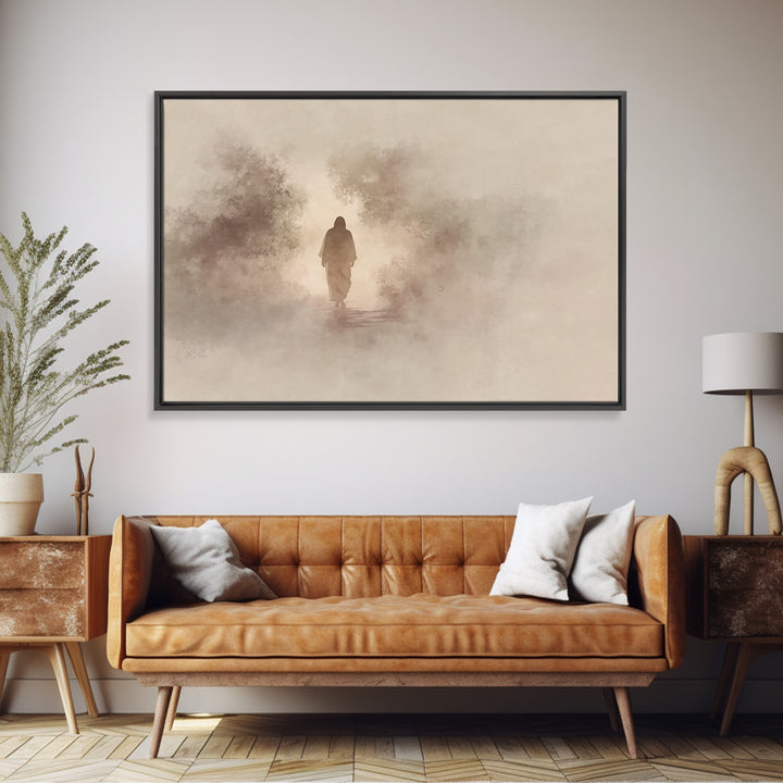 Silent Redeemer, Framed Canvas Print, Christian Art Canvas, Christian Wall Art, Jesus Painting, Minimalist Christian Art