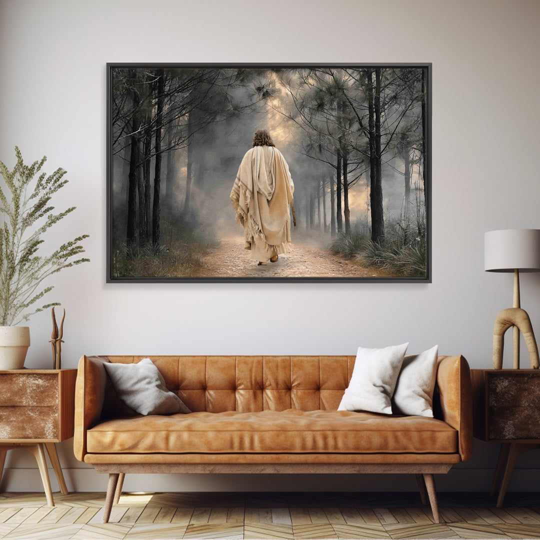 Shepherd’s Path, Framed Canvas Print, Christian Wall Art, Christian Art Canvas, Jesus Painting, Large Christian Art