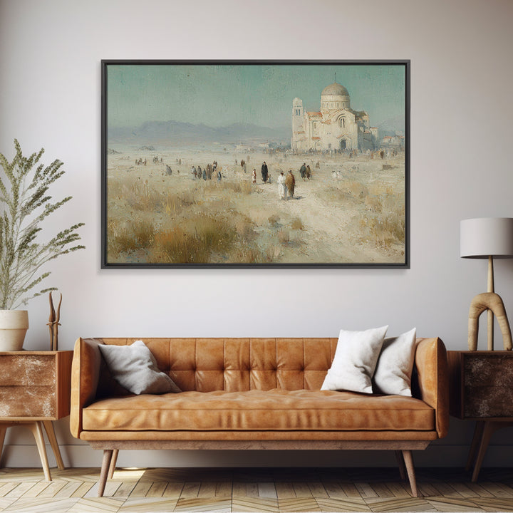 Pilgrims Of Faith – Framed Canvas Print – Christian Art Canvas – Christian Painting – Christian Wall Art – Vintage Christian Art – Christia