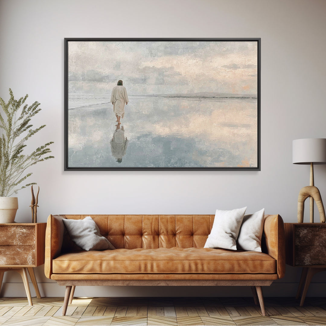 Still Waters Faith – Framed Canvas Print – Christian Wall Art – Christian Art Canvas – Jesus Painting – Moody Christian Art – Christian Dec