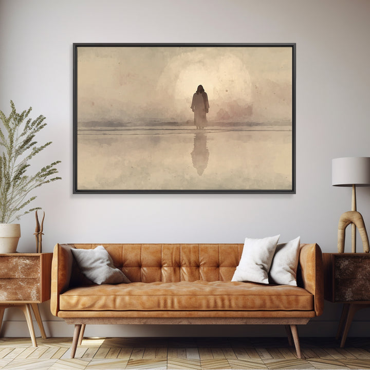 Morning Glory Walk – Framed Canvas Print – Jesus Painting – Christian Art Canvas – Christian Wall Art – Christian Gift – Abstract Christian