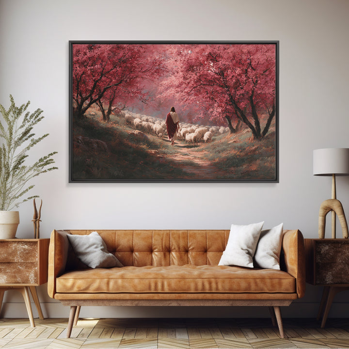 Grace Beneath Branches – Framed Canvas Print – Christian Art Painting – Christian Art Canvas – Jesus Painting – Christian Gift – Abstract C