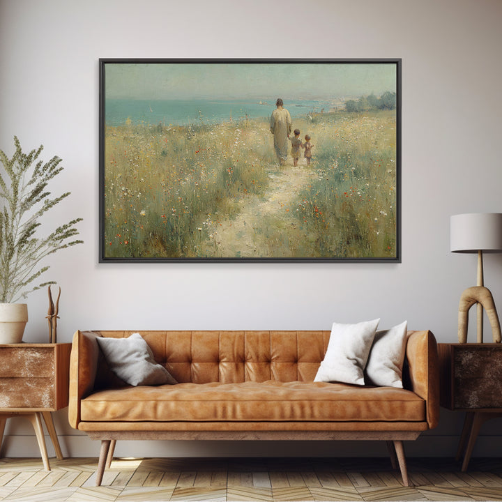 Field Of Promise | Framed Canvas Print | Christian Art Canvas | Jesus Painting | Christian Wall Art | Vintage Christian Art