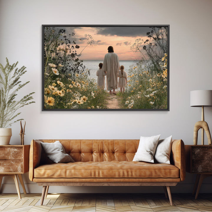 Sunset Of Mercy – Framed Canvas Print – Christian Art Canvas – Jesus Painting – Christian Wall Art – Moody Christian Art