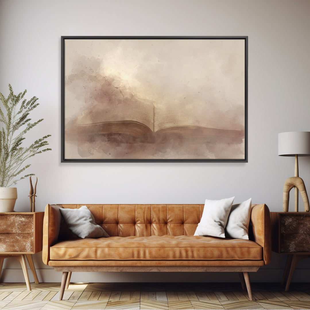 Word Of Peace – Framed Canvas Print – Christian Wall Art – Christian Art Canvas – Christian Painting – Minimalist Christian Art – Christian